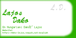 lajos dako business card